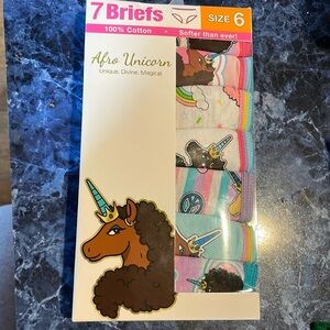 Afro unicorn girls briefs